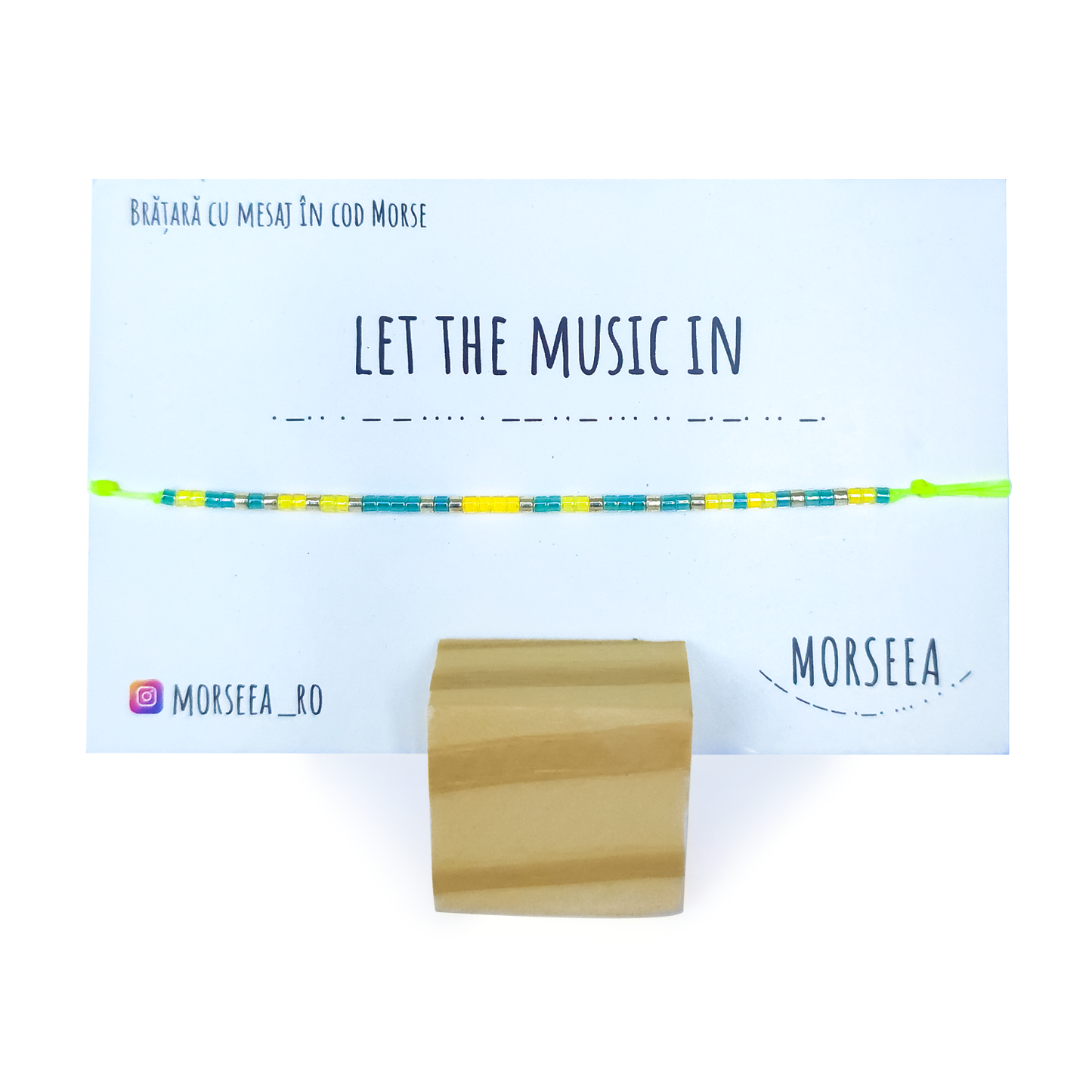 Bratara de picior cu mesajul "Let The Music In"