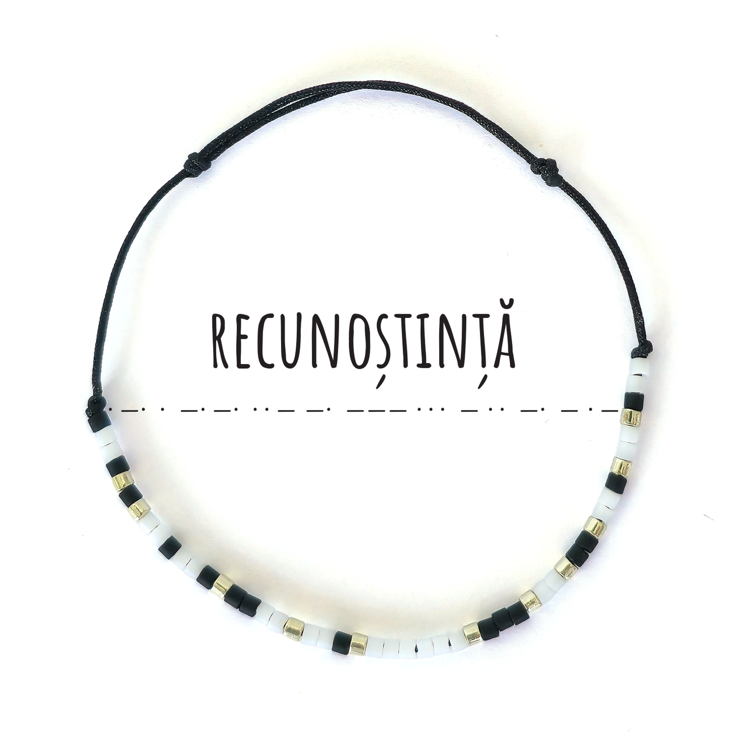 Bratara "Recunoștință", in cod Morse