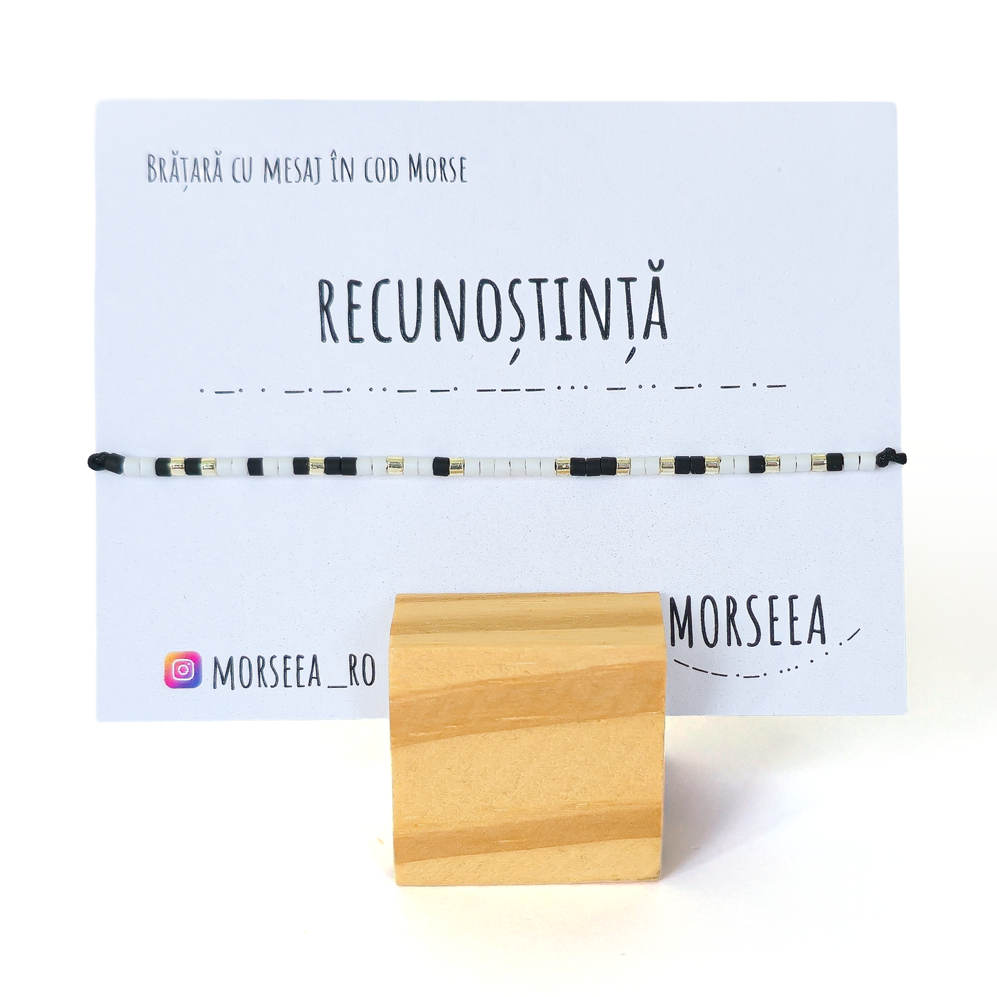 Bratara "Recunoștință", in cod Morse