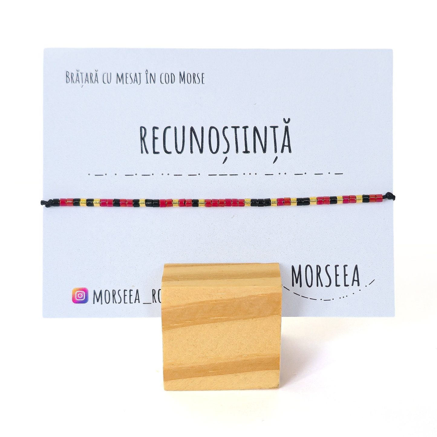 Bratara "Recunoștință", in cod Morse