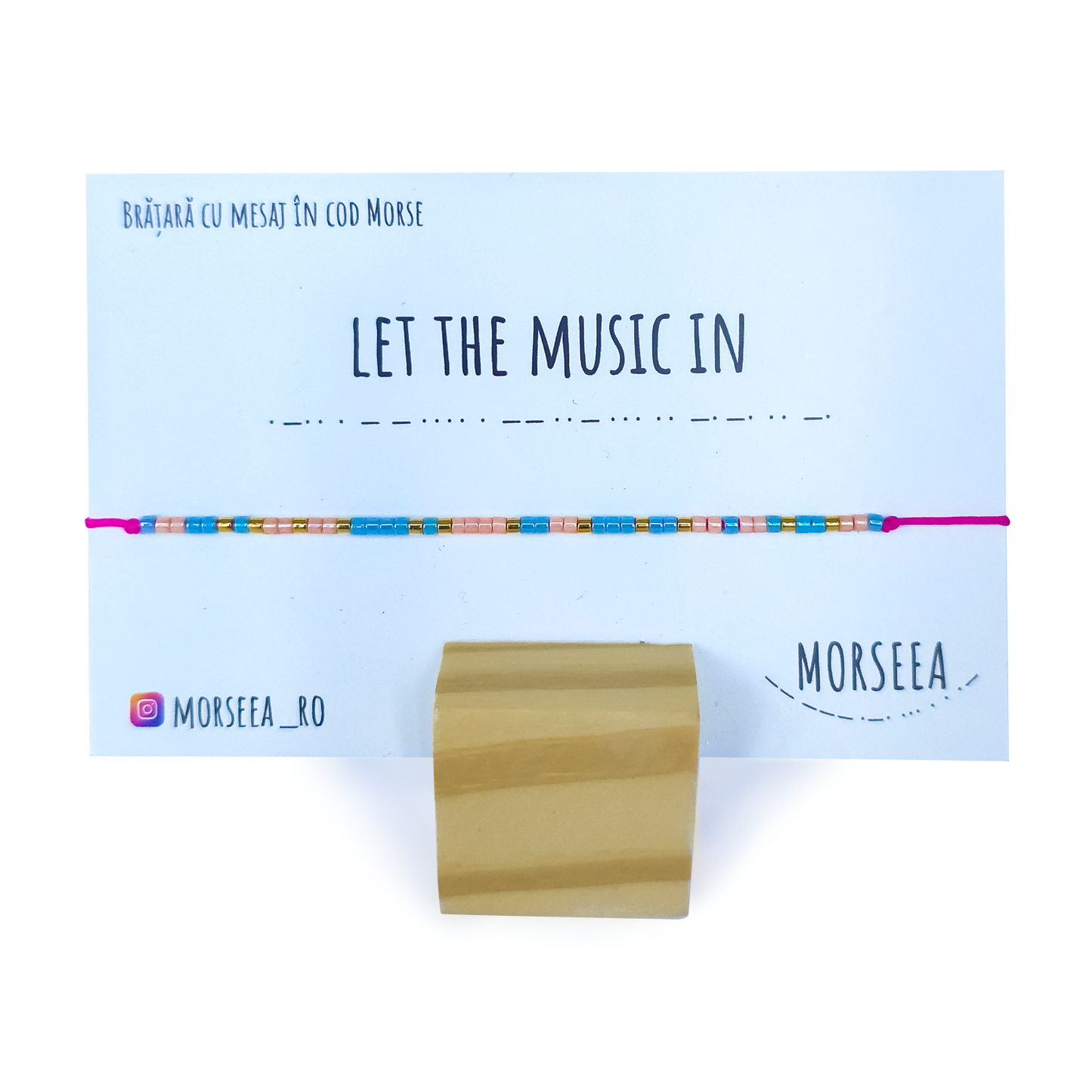 Bratara de picior cu mesajul "Let The Music In"