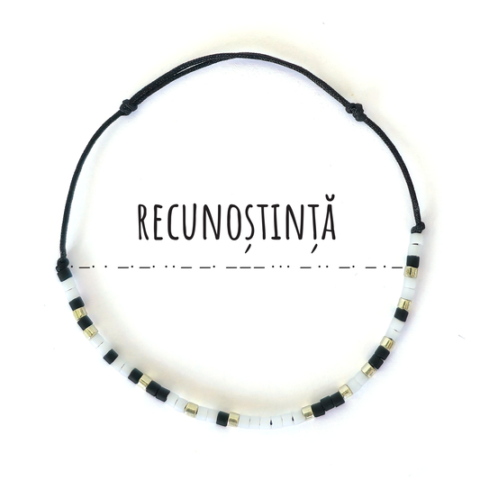 Bratara "Recunoștință", in cod Morse