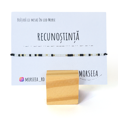 Bratara "Recunoștință", in cod Morse