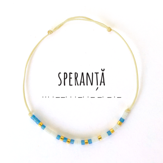 Bratara "Speranta", in cod Morse